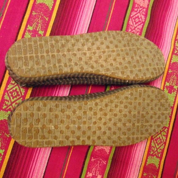 EUC SANUK Black Gray Dotted Pattern Teal Inside Flats Loafers Casual Size 7 - Picture 6 of 8